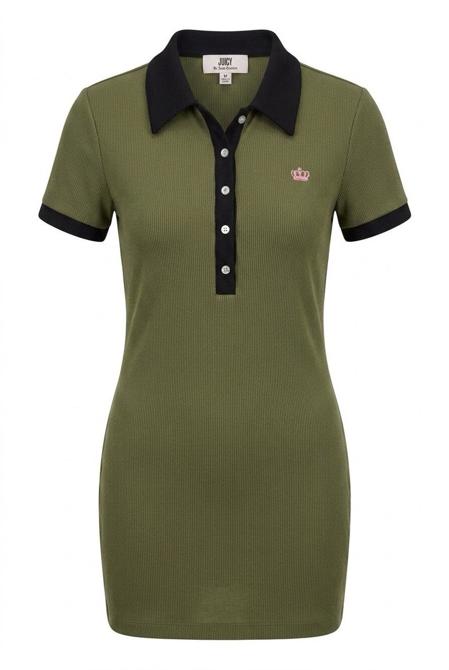 Juicy Couture Dress NWOT Size Med Polo Olive with Black Preppy Y2K Tennis